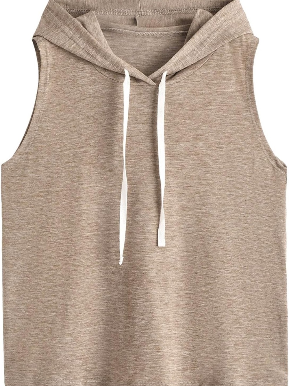 Gorpcore EUC Sleeveless Hooded Tank Top in Taupe